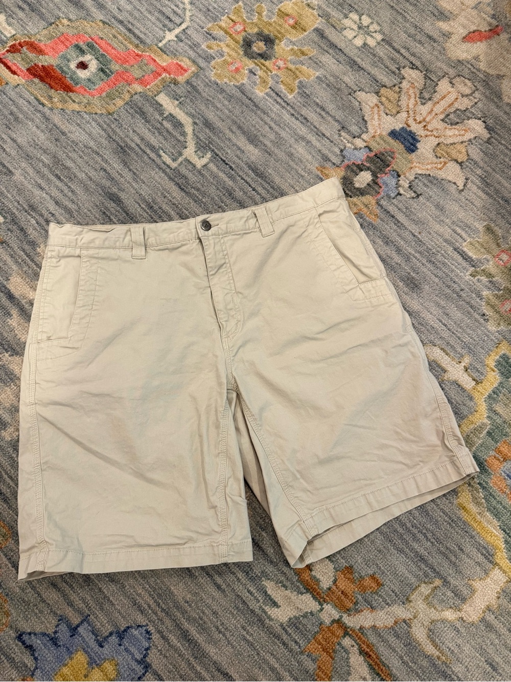 Mountain khaki Shorts Mens 38 x 10 Chino Hiking Lightweight Beige khaki